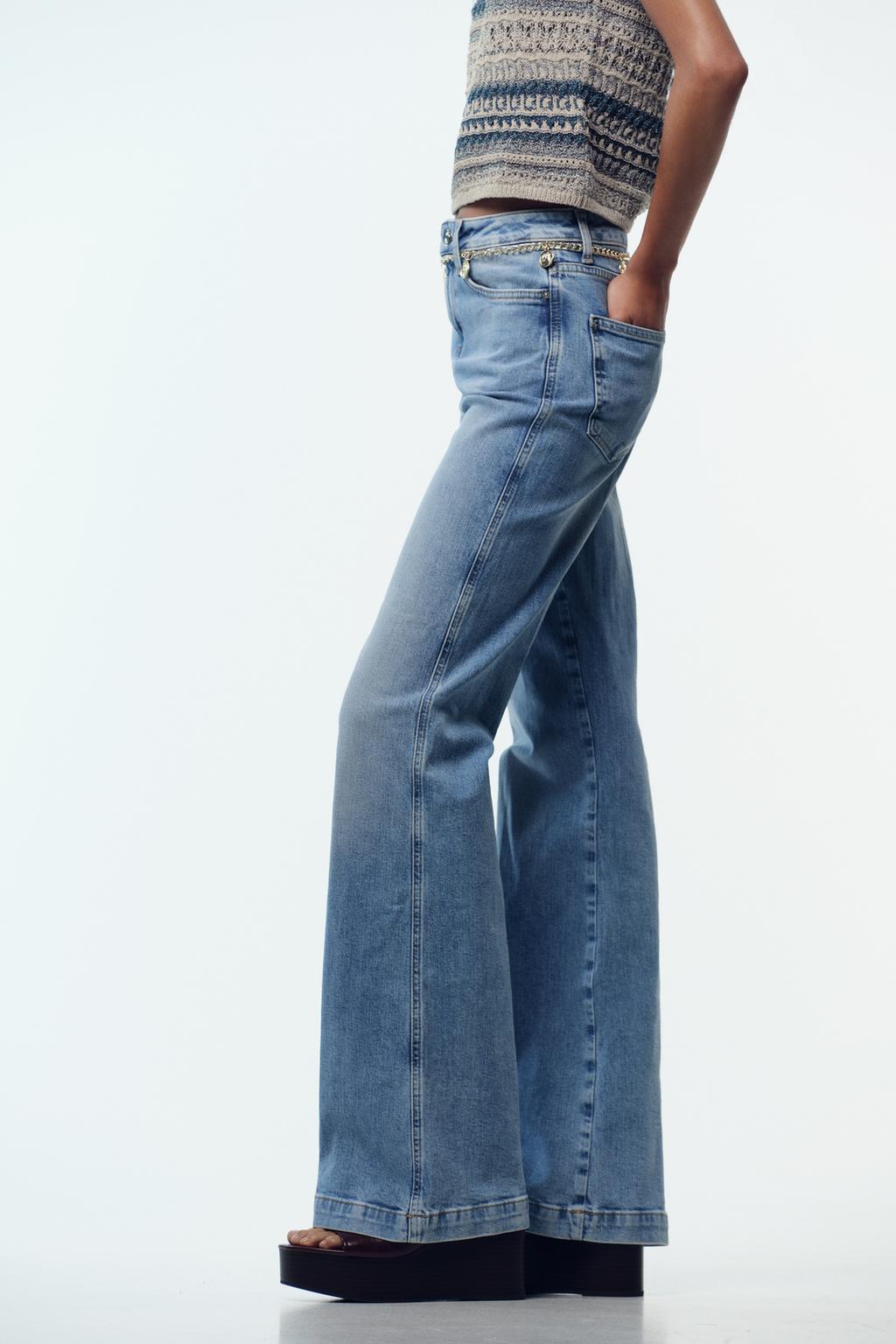 ДЖИНСЫ Z1975 BOOTCUT С ВЫСОКОЙ ПОСАДКОЙ И РЕМНЕМ-ЦЕПОЧКОЙ