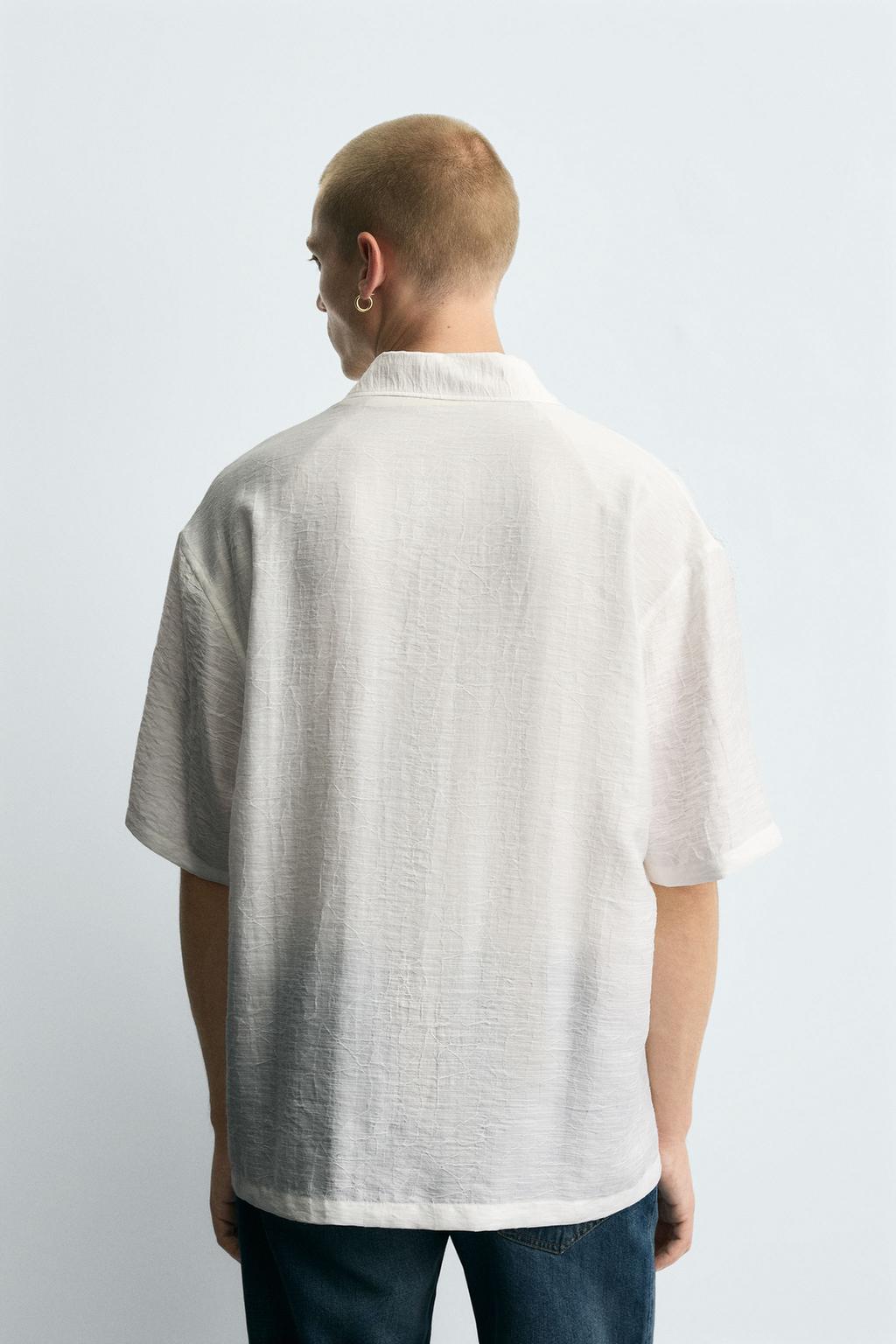 РУБАШКА JACQUARD С АСИММЕТРИЧНЫМ РИСУНКОМ
