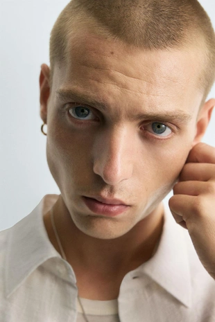 Рубашка JACQUARD с асимметричным рисунком- Заказать в России