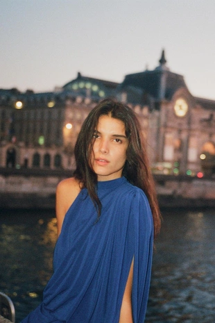 Платье со сборками и пелериной- Заказать в России