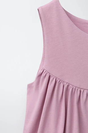 Pink | 1165/737/620 - Zara Однотонная футболка-баллон