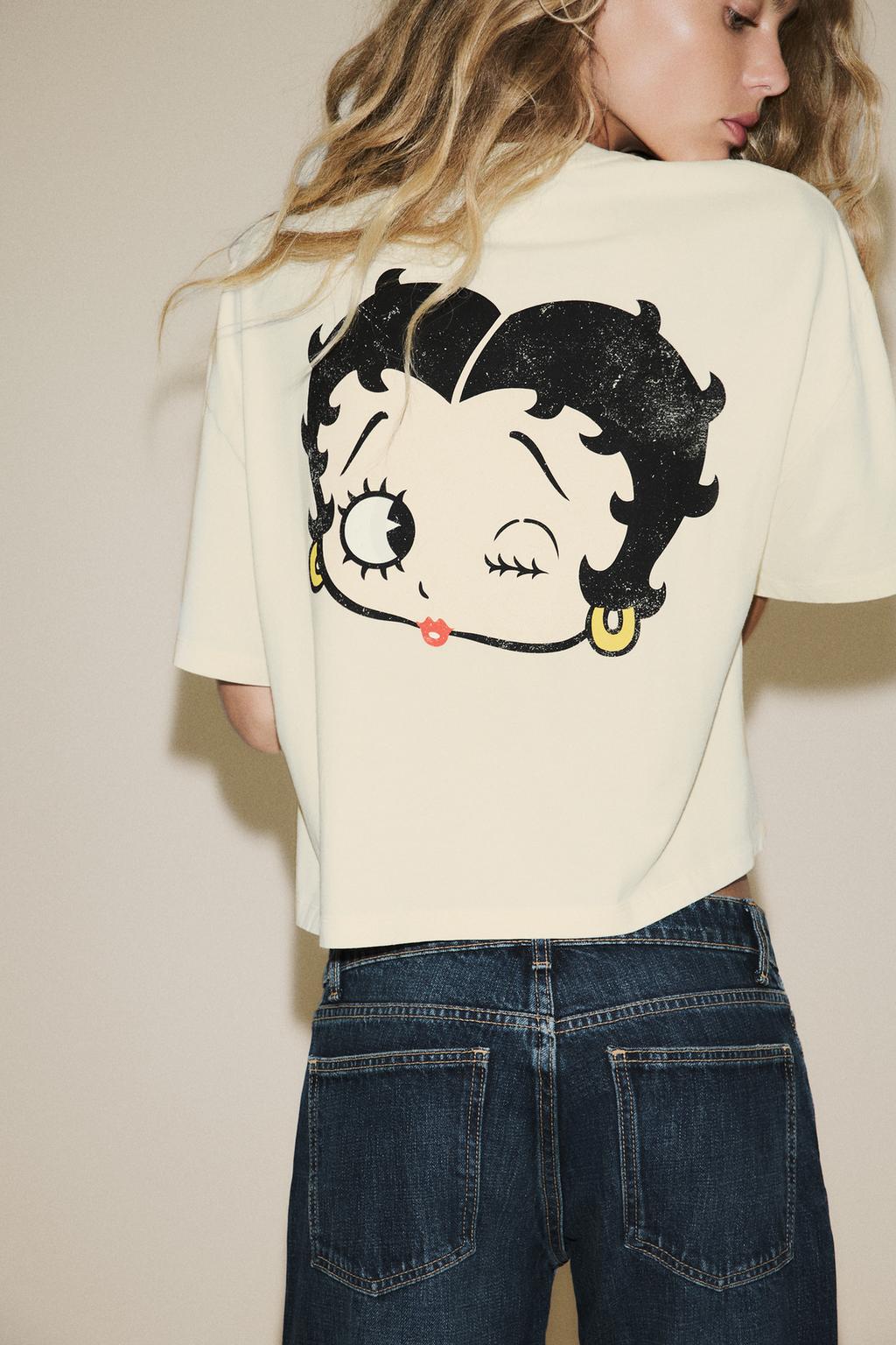 ФУТБОЛКА BETTY BOOP® С ЭФФЕКТОМ ПОТЕРТОСТИ