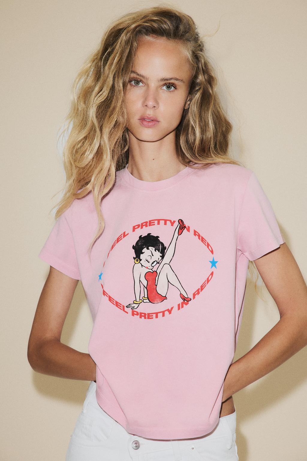 ФУТБОЛКА BETTY BOOP® С ЭФФЕКТОМ ПОТЕРТОСТИ