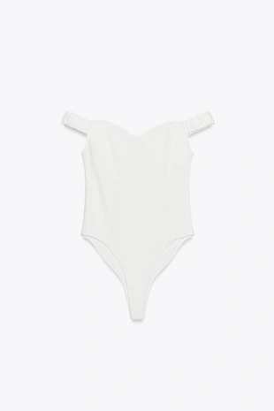 Боди из саржи с отделкой фестонами- Заказать в России