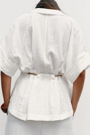 Рубашка сафари с поясом- Заказать в России