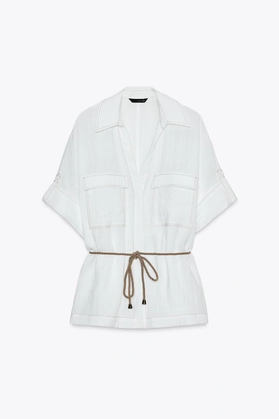 Рубашка сафари с поясом- Заказать в России