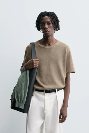 Купить Zara Футболка структурной вязки