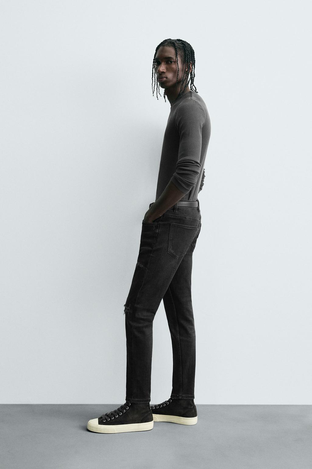 ДЖИНСЫ SKINNY FIT С РАЗРЕЗАМИ