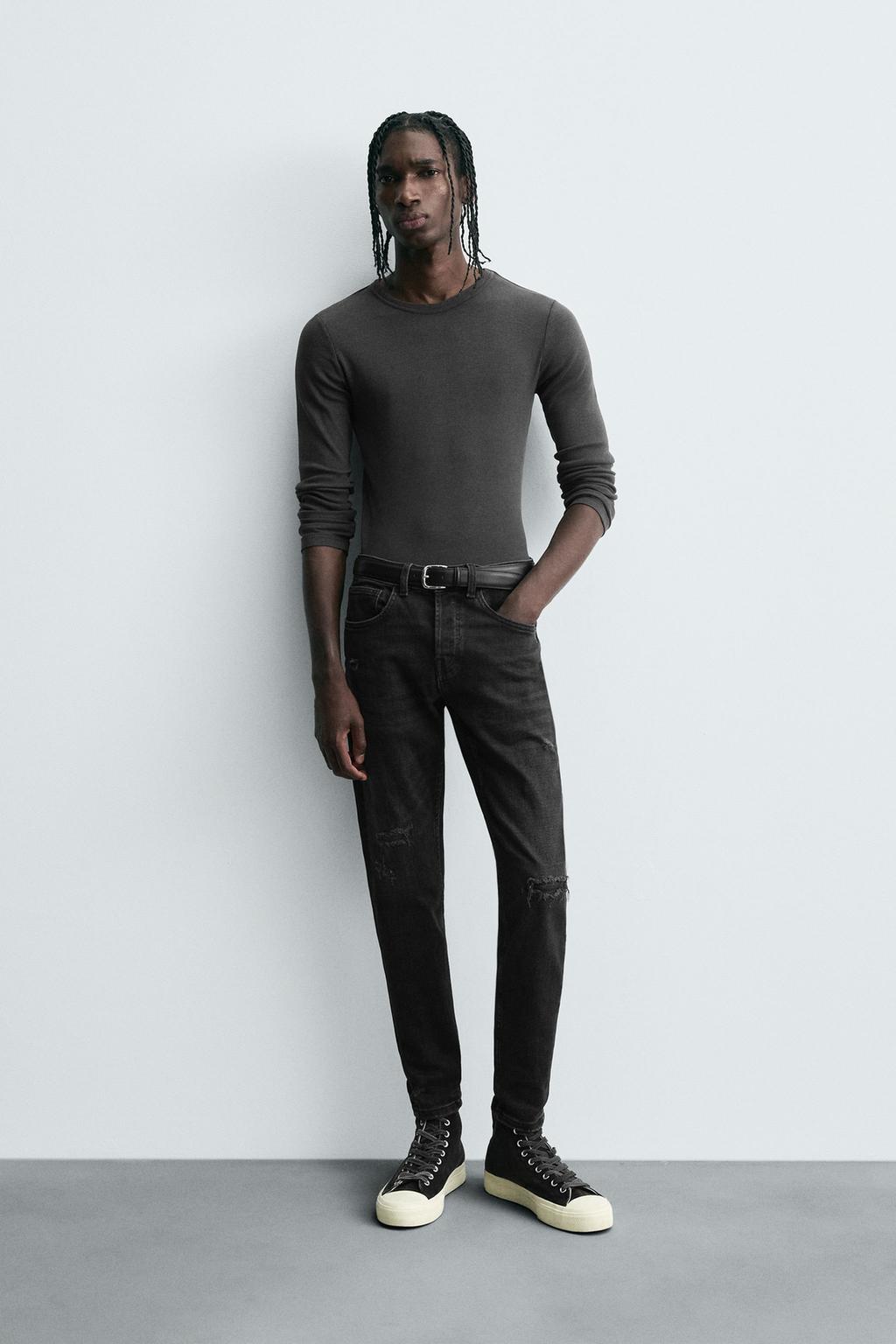ДЖИНСЫ SKINNY FIT С РАЗРЕЗАМИ