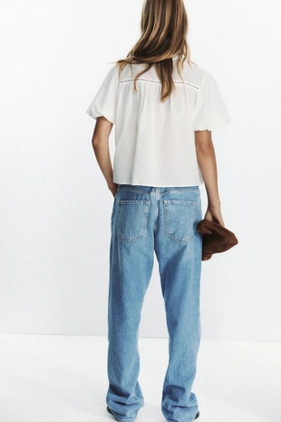 Блуза с рукавами со сборкой по низу- Заказать в России