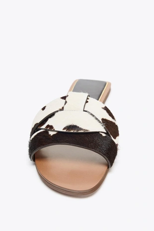 Кожаные плоские сандалии- Заказать в России