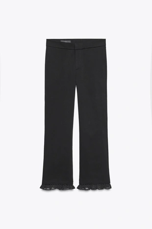 Укороченные брюки клеш с воланами- Заказать в России