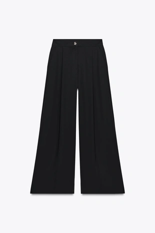 Брюки-палаццо с защипами- Заказать в России