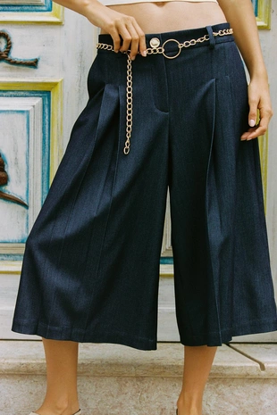 Длинные бермуды с ремнем и цепочкой- Заказать в России