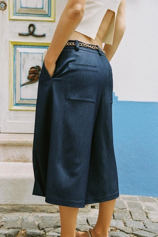 Длинные бермуды с ремнем и цепочкой- Заказать в России