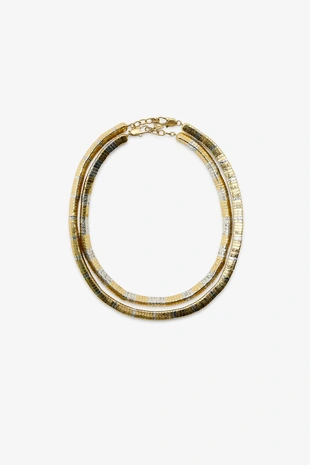 Набор из 2 комбинированных ожерелий с металлическими деталями- Заказать в России