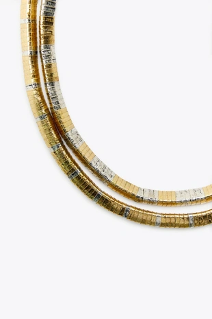 Набор из 2 комбинированных ожерелий с металлическими деталями- Заказать в России