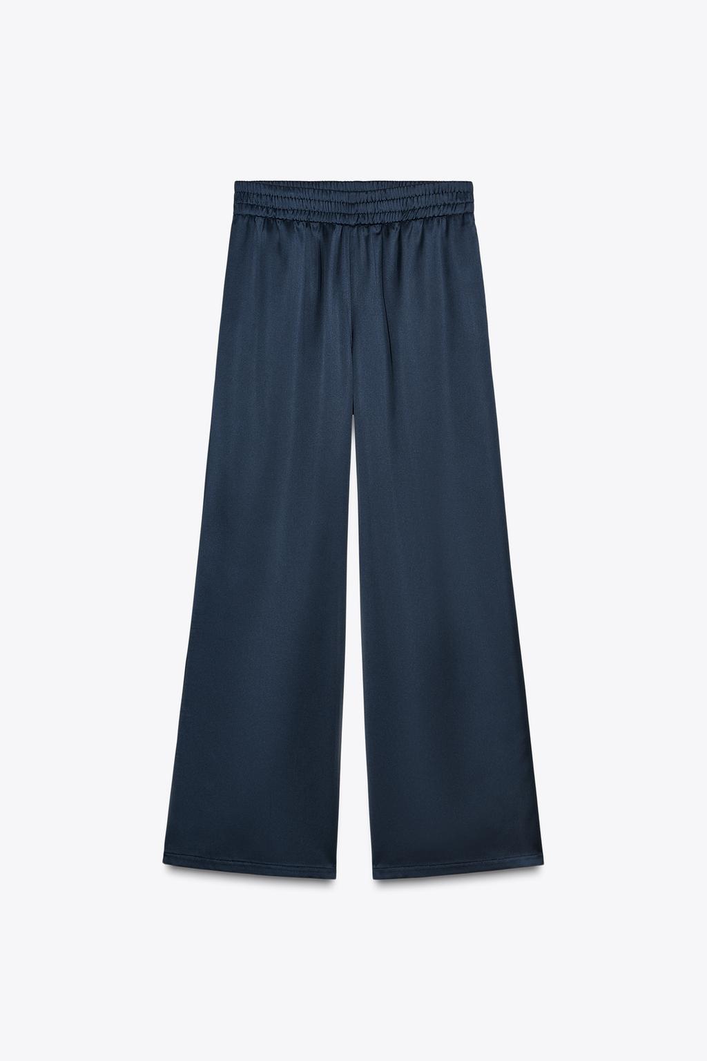 БРЮКИ WIDE LEG ИЗ АТЛАСНОЙ ТКАНИ