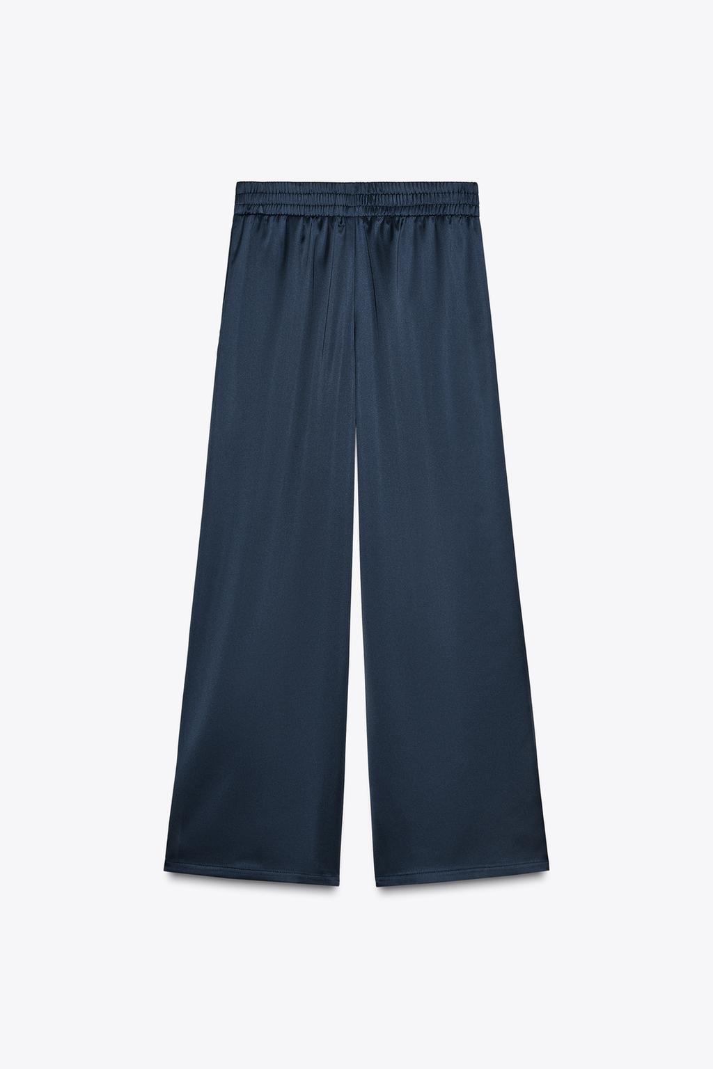 БРЮКИ WIDE LEG ИЗ АТЛАСНОЙ ТКАНИ