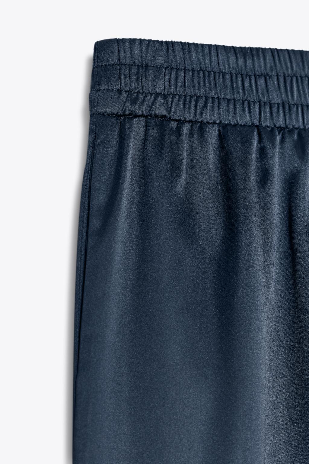 БРЮКИ WIDE LEG ИЗ АТЛАСНОЙ ТКАНИ