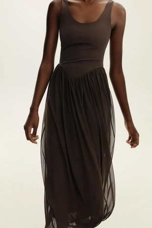 Комбинированное платье из тюля- Заказать в России