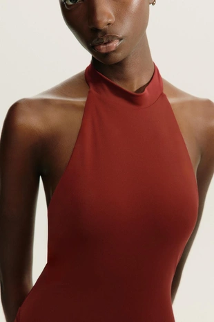 Комбинированное платье-халтер из тюля- Заказать в России