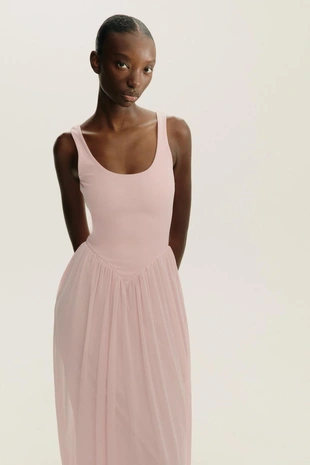 Комбинированное платье из тюля- Заказать в России