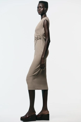 Двубортное платье из твила