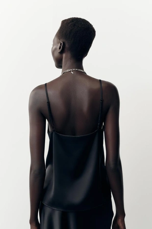 Атласный топ с кружевом- Заказать в России