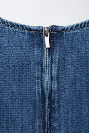 Джинсовое платье с разрезами- Заказать в России