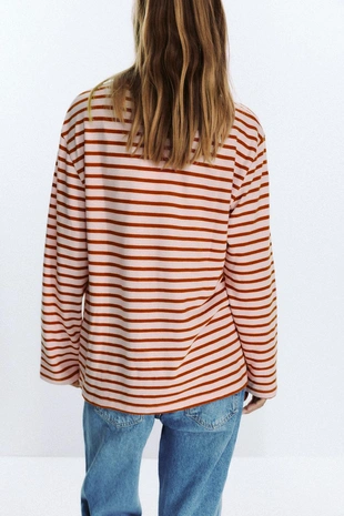 Хлопковая футболка в полоску- Заказать в России