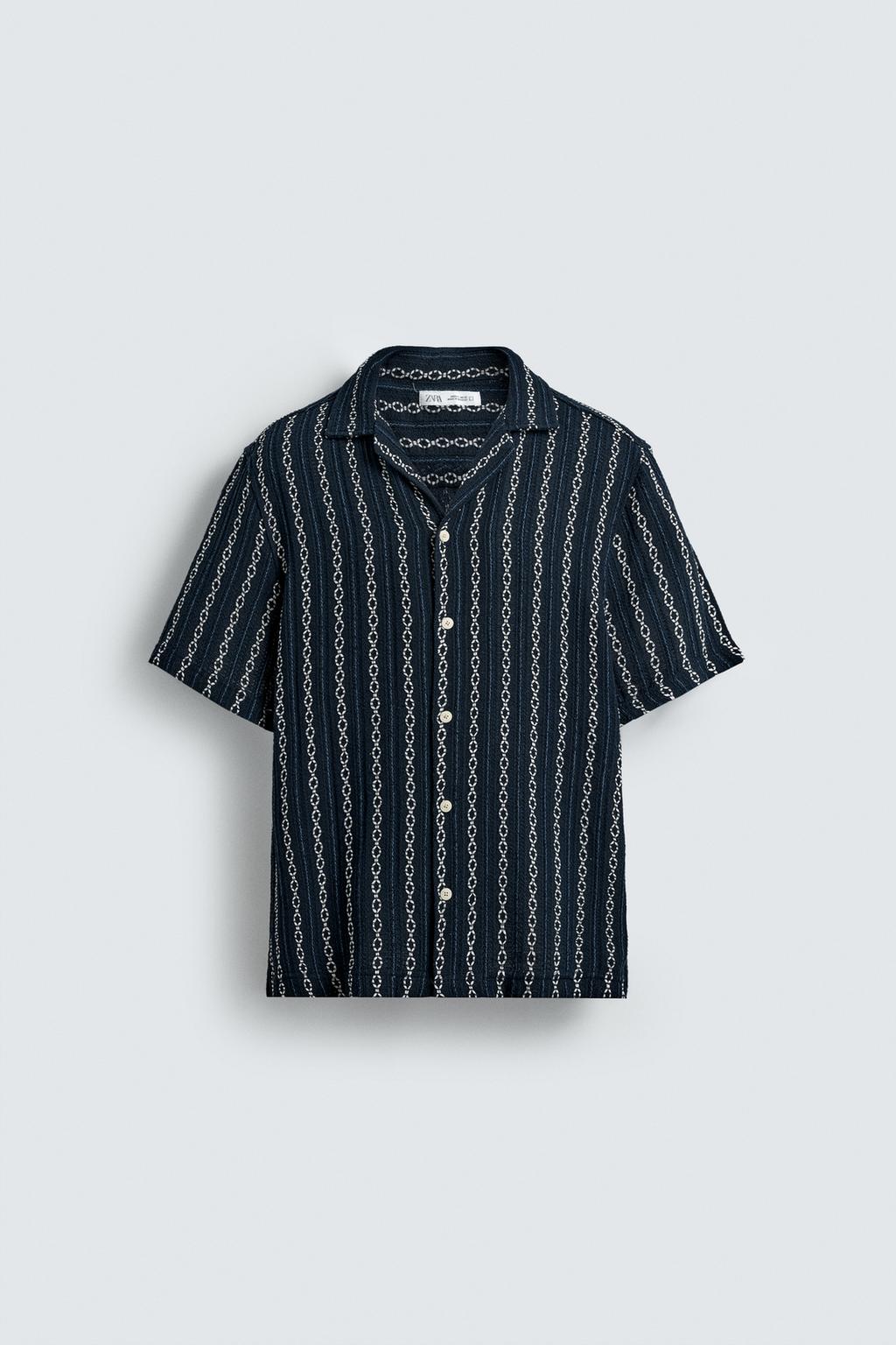 РУБАШКА JACQUARD С ГЕОМЕТРИЧЕСКИМ УЗОРОМ