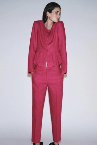 Блейзер-пеплум из льна- Заказать в России