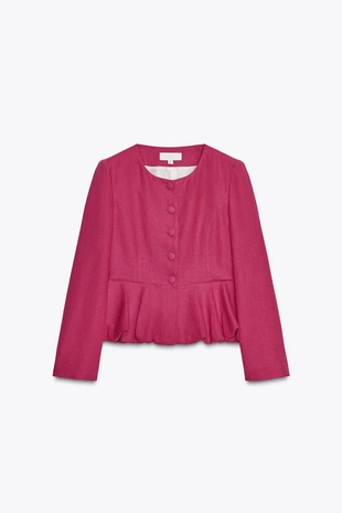 Блейзер-пеплум из льна- Заказать в России