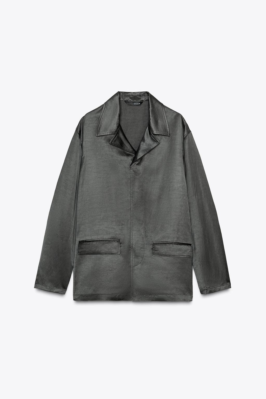 БЛЕЙЗЕР ИЗ АТЛАСНОЙ ТКАНИ С ЛЬНОМ — ZW COLLECTION