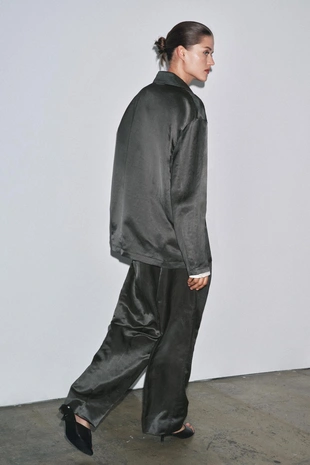 Блейзер из атласной ткани с льном — ZW COLLECTION- Заказать в России