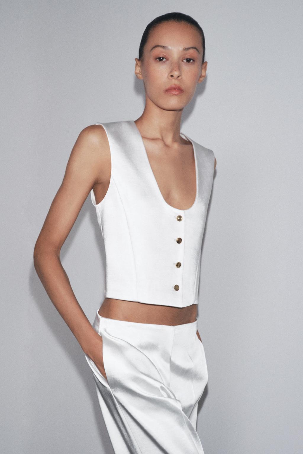 ЖИЛЕТ ИЗ АТЛАСНОЙ ТКАНИ — ZW COLLECTION