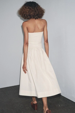 Комбинированное платье с поясом- Заказать в России