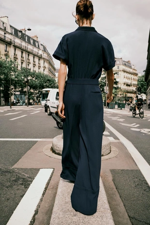 Длинный комбинезон из крепа- Заказать в России