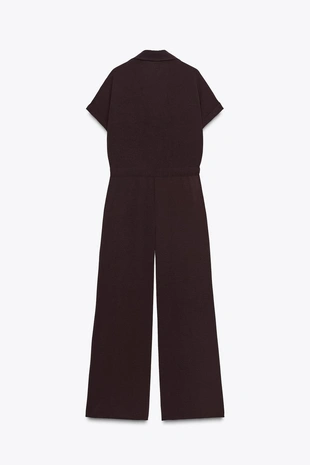 Комбинезон из струящейся ткани с карманами- Заказать в России