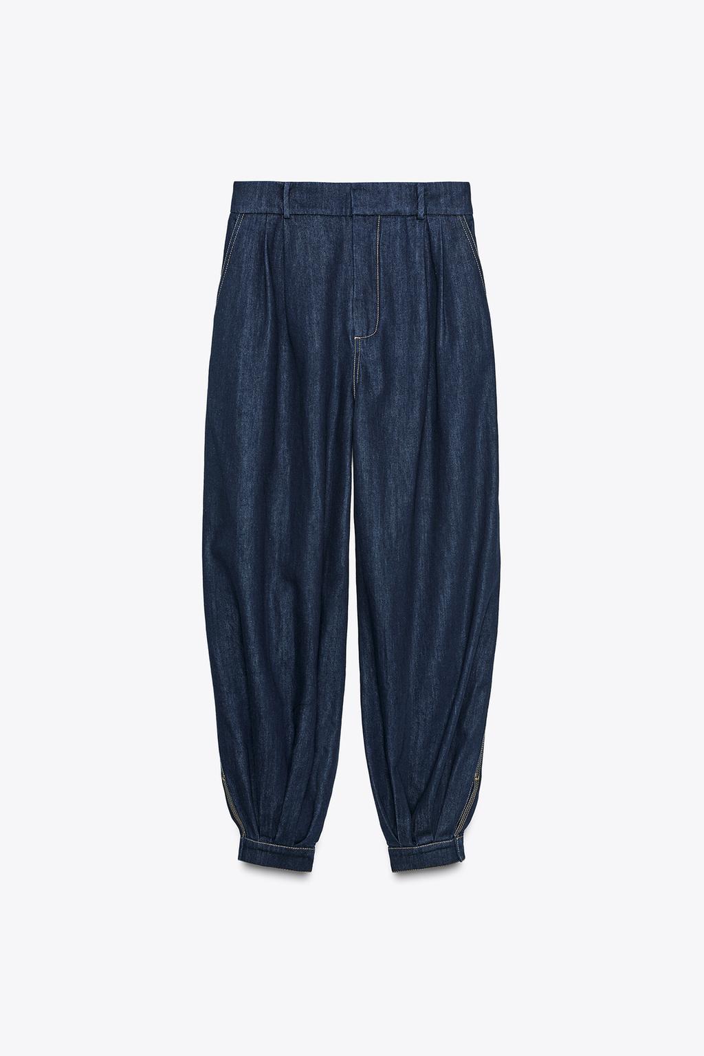 ДЖИНСОВЫЕ БРЮКИ С ЗАЩИПАМИ — ZW COLLECTION