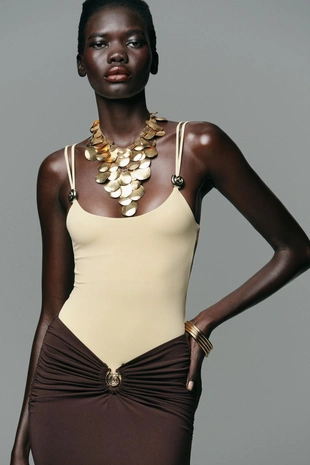 Боди из полиамида с ракушками- Заказать в России