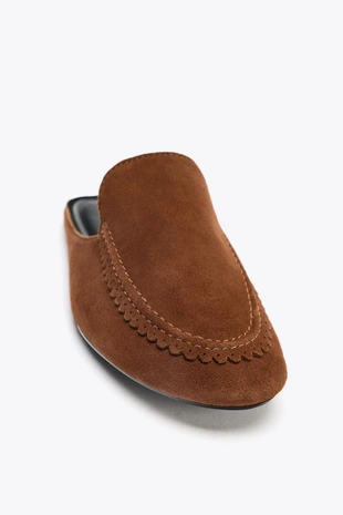 Замшевые мюли-бабуши без задника- Заказать в России