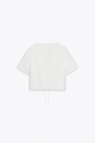 Рубашка с вышивкой и завязками- Заказать в России