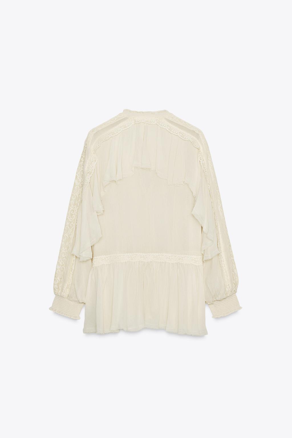 БЛУЗА С ВОЛАНАМИ И КРУЖЕВОМ ZW COLLECTION