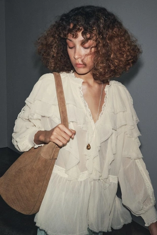 Блуза с воланами и кружевом ZW COLLECTION- Заказать в России