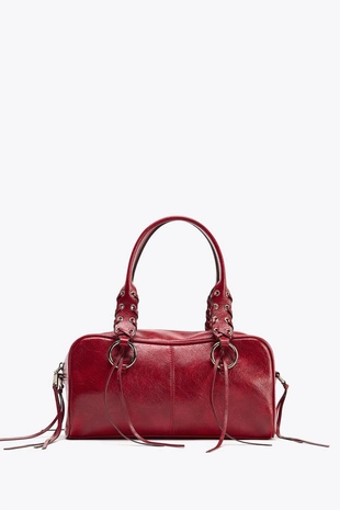 Сумка-боулинг с эффектом кракелюра- Заказать в России