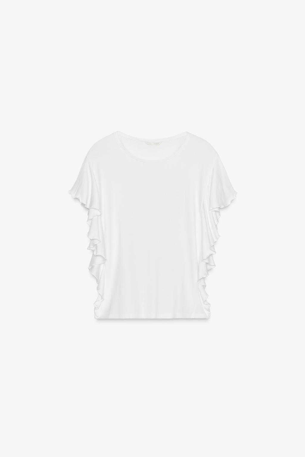 ФУТБОЛКА С РУКАВАМИ-ВОЛАНАМИ