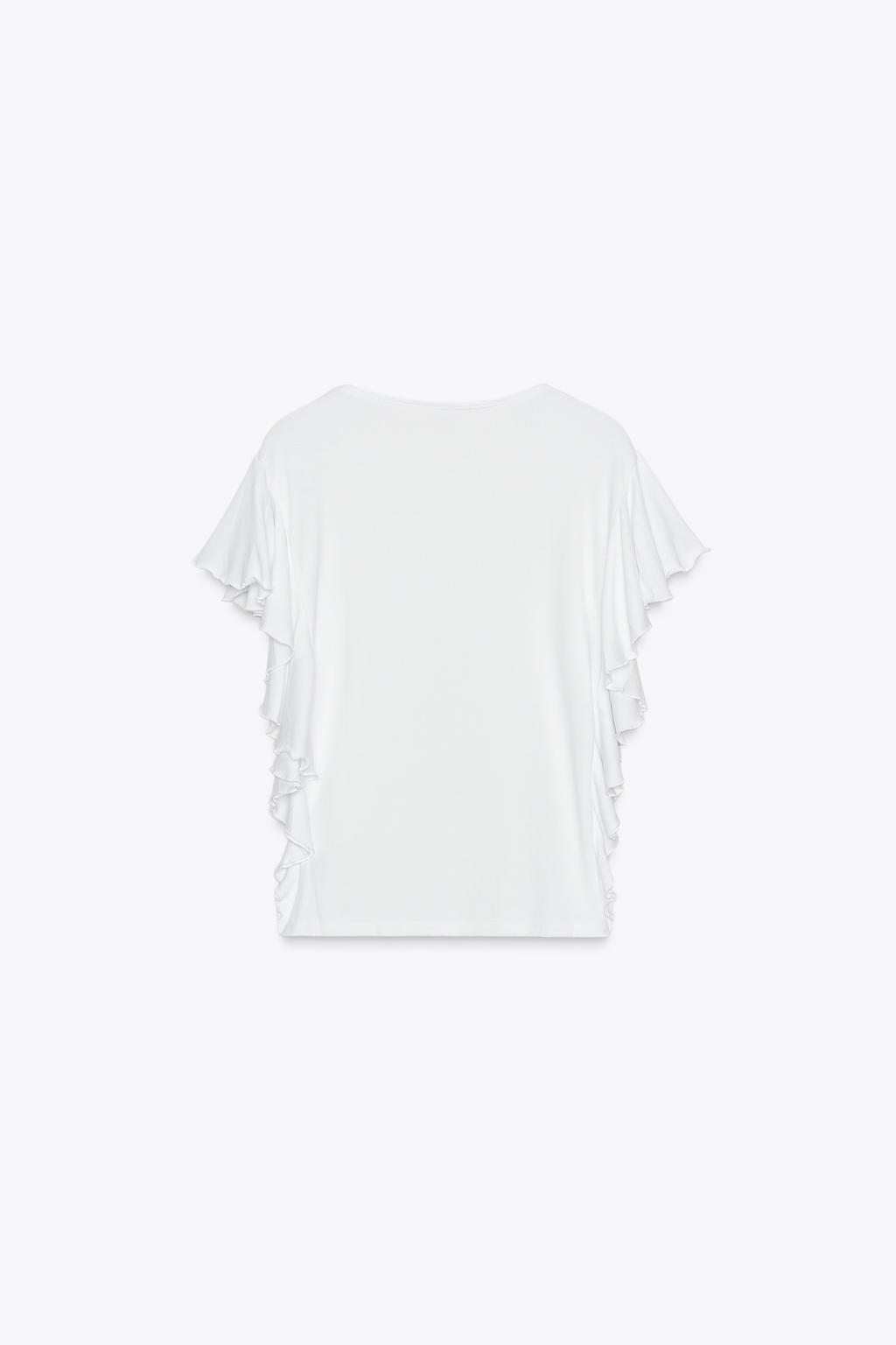 ФУТБОЛКА С РУКАВАМИ-ВОЛАНАМИ