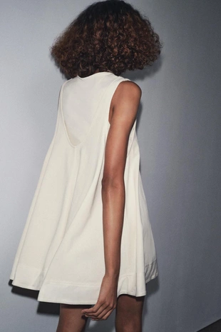 Короткое комбинированное платье- Заказать в России